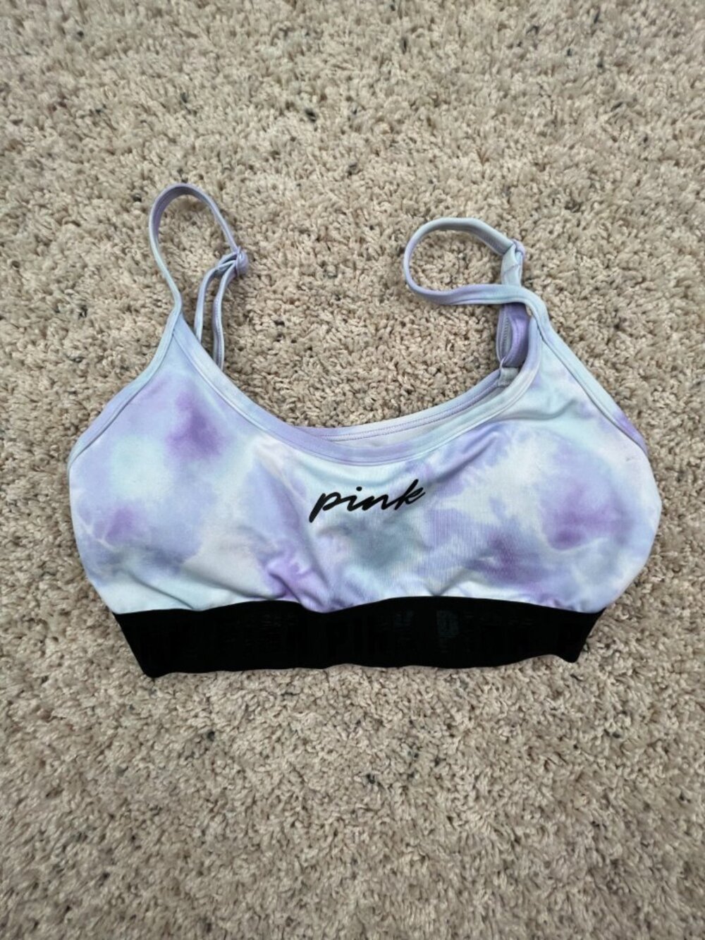 Pink Brand Pink Sport Blue Purple Sports Bra Size Small Adjustable Elastic